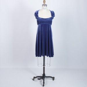 Free People velvet babydoll open back dress sz M